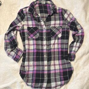 Plaid Button-Up Shirt